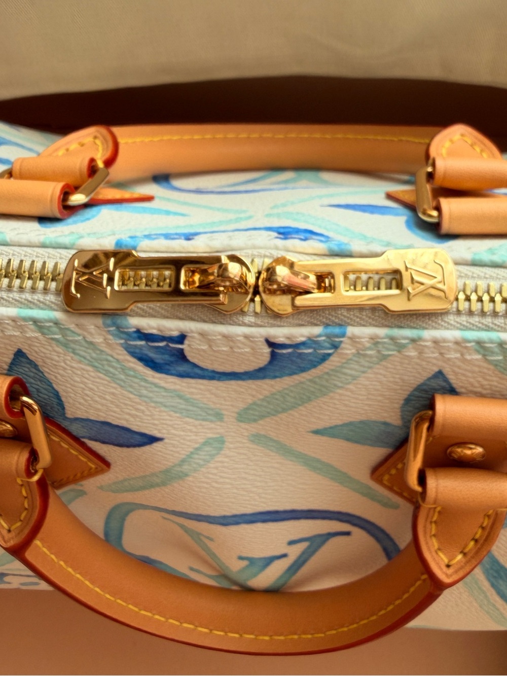 LOUIS VUITTON SPEEDY 25 BY THE POOL BLUE LAGOON BRAND NEW IN BOX W/DUST BAG TAGS - Picture 7 of 11